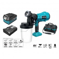 Dedra Set Pistol de vopsit 900 ml duza 2.5 mm SAS+ALL acumulator Li-Ion 18V 4.0Ah incarcator rapid 125W si geanta